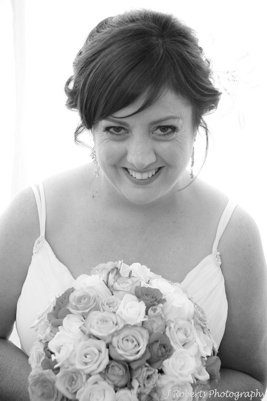 Bride smiling at camera - wedding photography sydney
